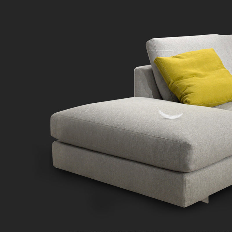 Contemporary Cushions Standard Sofa Fabric Tuxedo Arm Sofa with Pillows