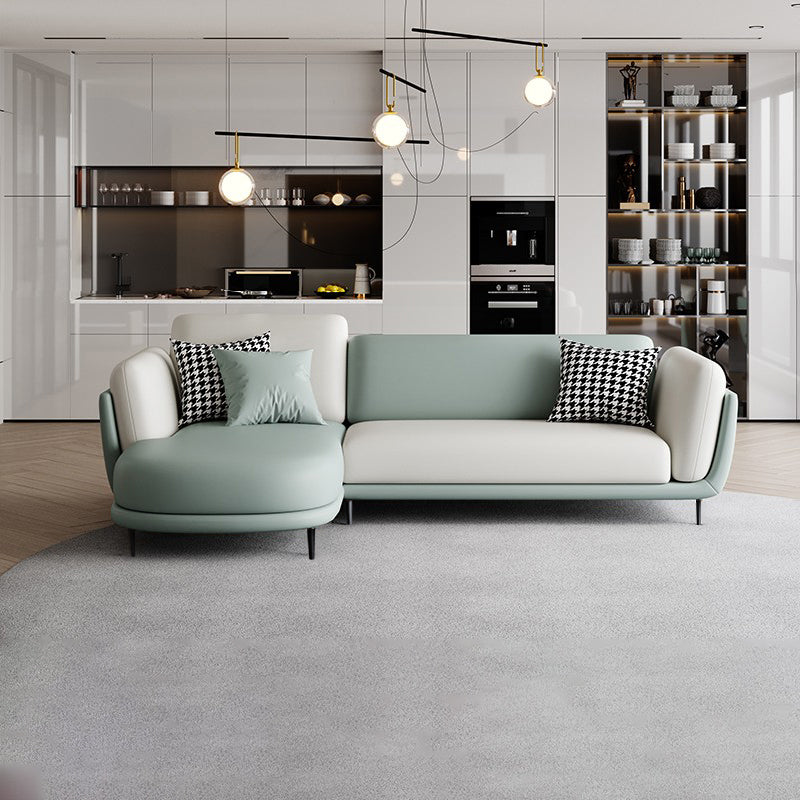 37.8 " H Faux Leather Flared Arm Sofa & Chaise for Living Room