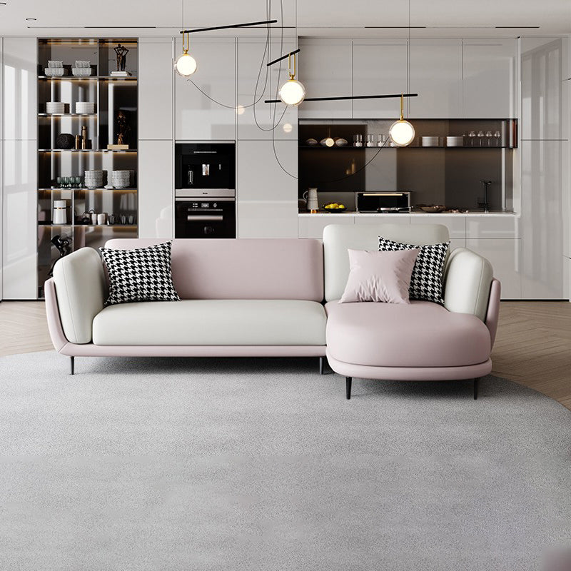 37.8 " H Faux Leather Flared Arm Sofa & Chaise for Living Room