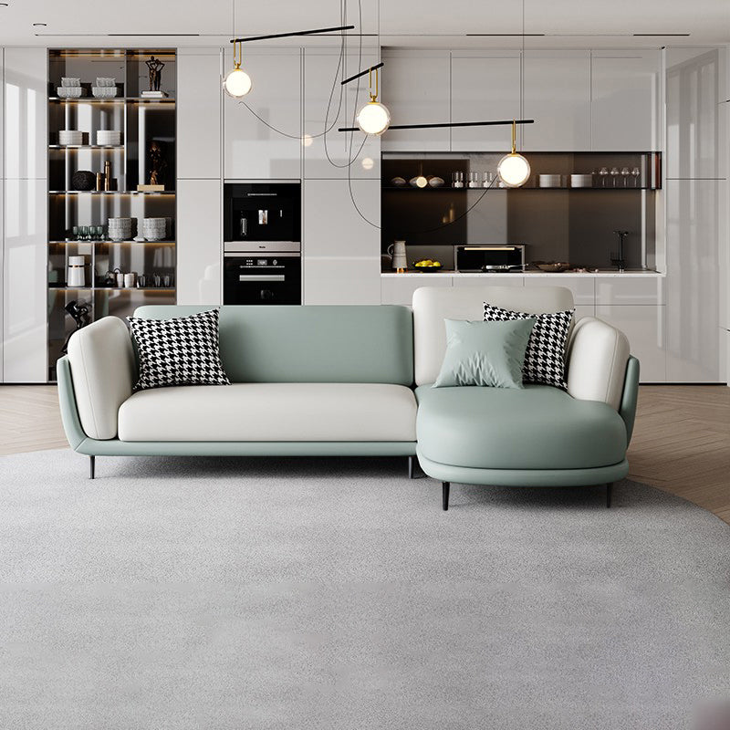 37.8 " H Faux Leather Flared Arm Sofa & Chaise for Living Room