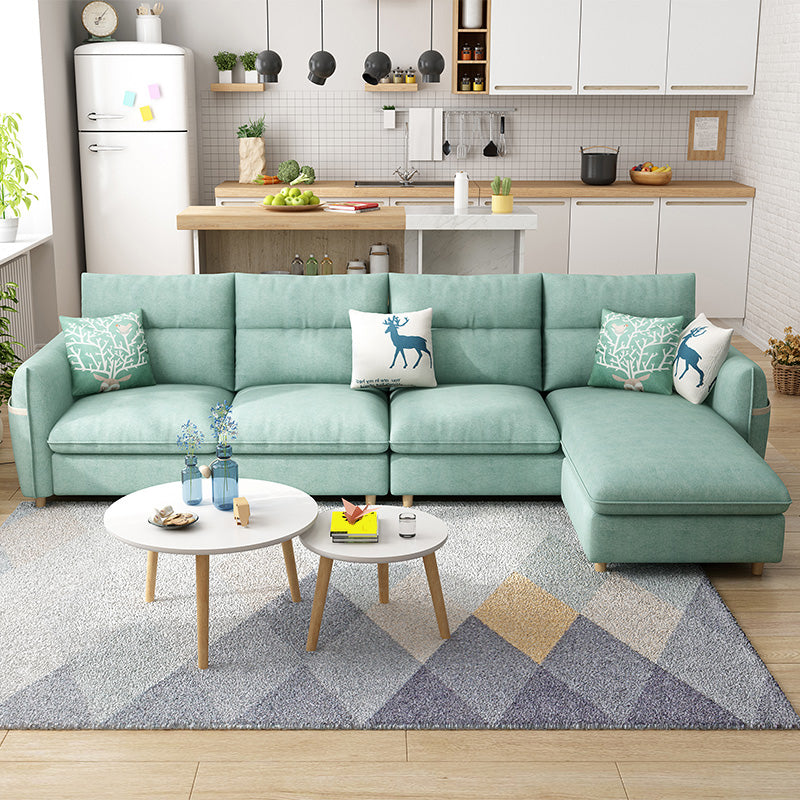 Modern 35.43 " H Square Arm Sofa & Chaise with Storage for Living Room