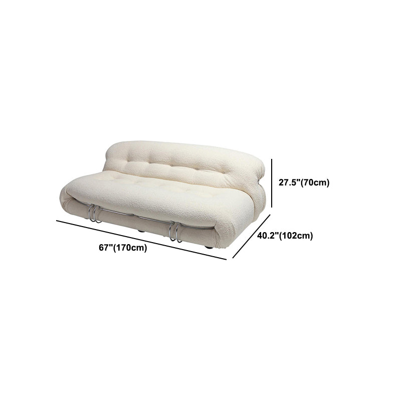Contemporary Armless Settee Tight Back Standard Sofa for Living Room