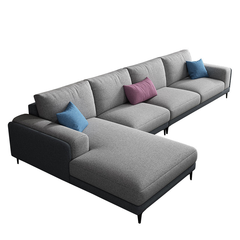 33.07 " H Cotton Blend Square Arm Sofa & Chaise for Living Room