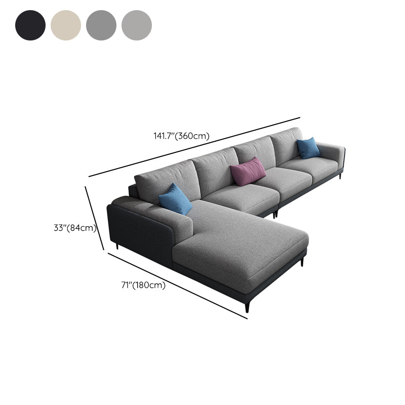 33.07 " H Cotton Blend Square Arm Sofa & Chaise for Living Room