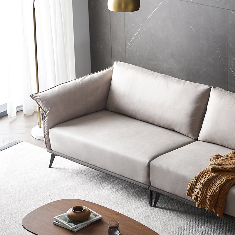 Brown 3/4-seater Loose Back Sofa Contemporary Tuxedo Arm Sofa