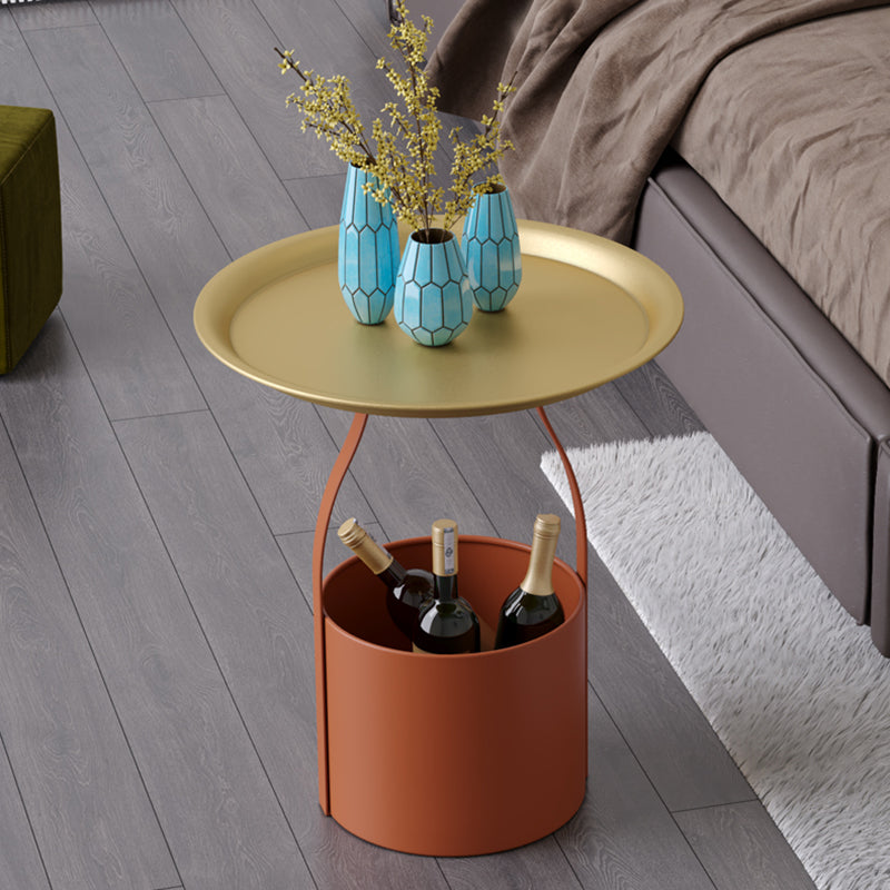 Mid-Century Metal Side End Table Tray Top Corner Table for Living Room