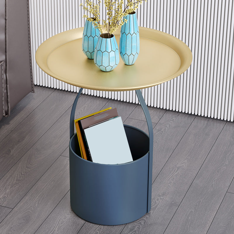 Mid-Century Metal Side End Table Tray Top Corner Table for Living Room
