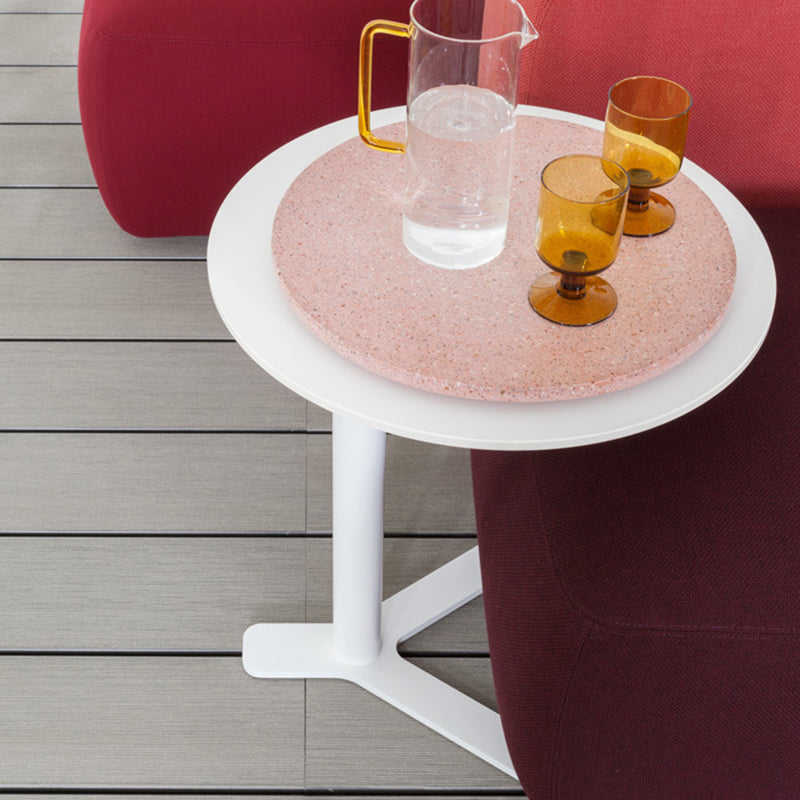 Mid-Century Modern Metal End Table Pedestal Round Sofa Side Table