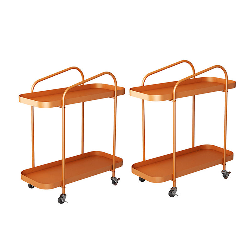 25.2" Tall Metal Side Table Shelf Included End Table with Casters