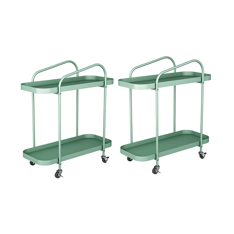 25.2" Tall Metal Side Table Shelf Included End Table with Casters