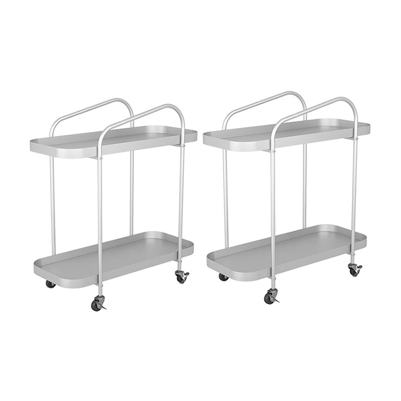 25.2" Tall Metal Side Table Shelf Included End Table with Casters