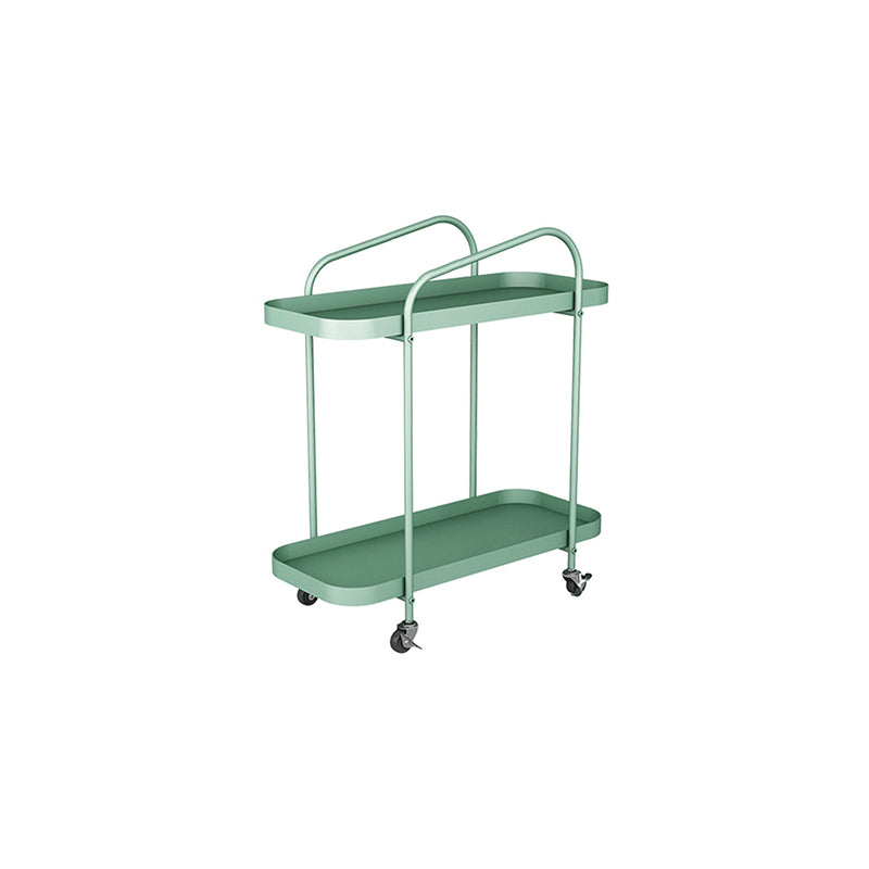 25.2" Tall Metal Side Table Shelf Included End Table with Casters