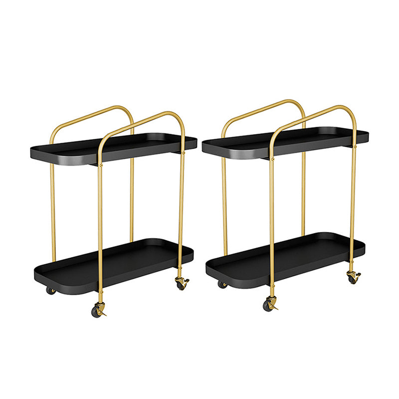 25.2" Tall Metal Side Table Shelf Included End Table with Casters
