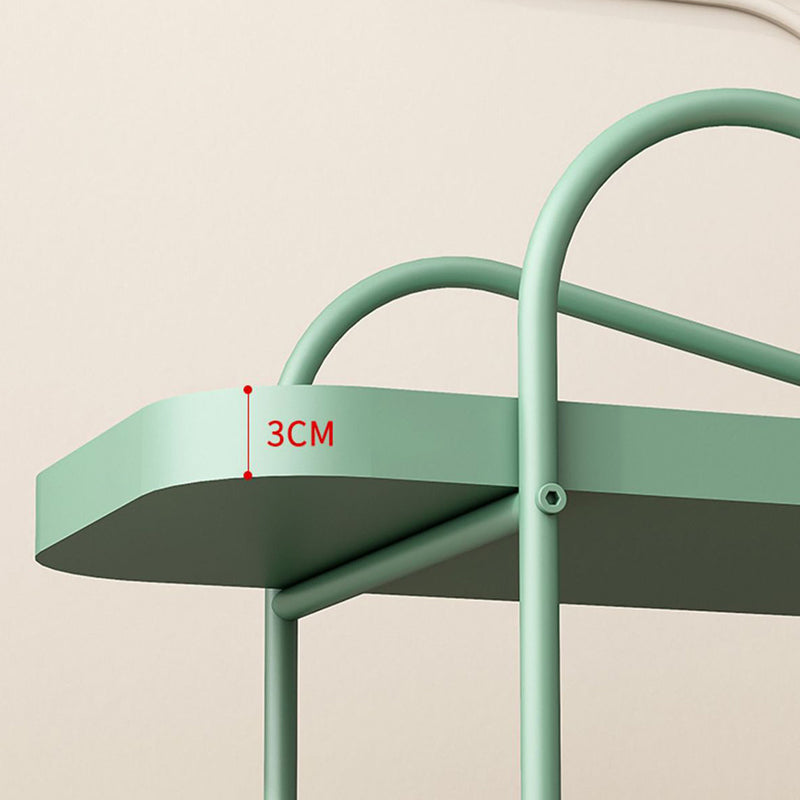 25.2" Tall Metal Side Table Shelf Included End Table with Casters