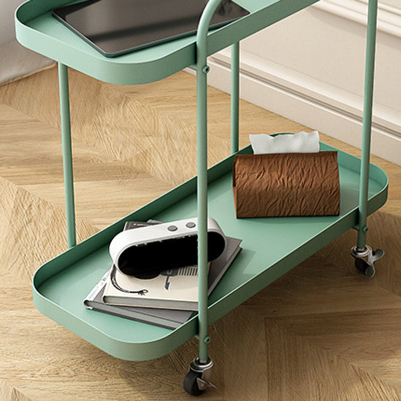 25.2" Tall Metal Side Table Shelf Included End Table with Casters