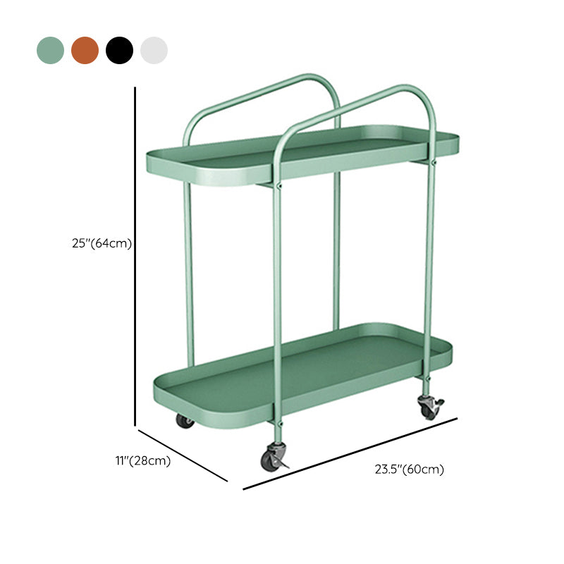 25.2" Tall Metal Side Table Shelf Included End Table with Casters
