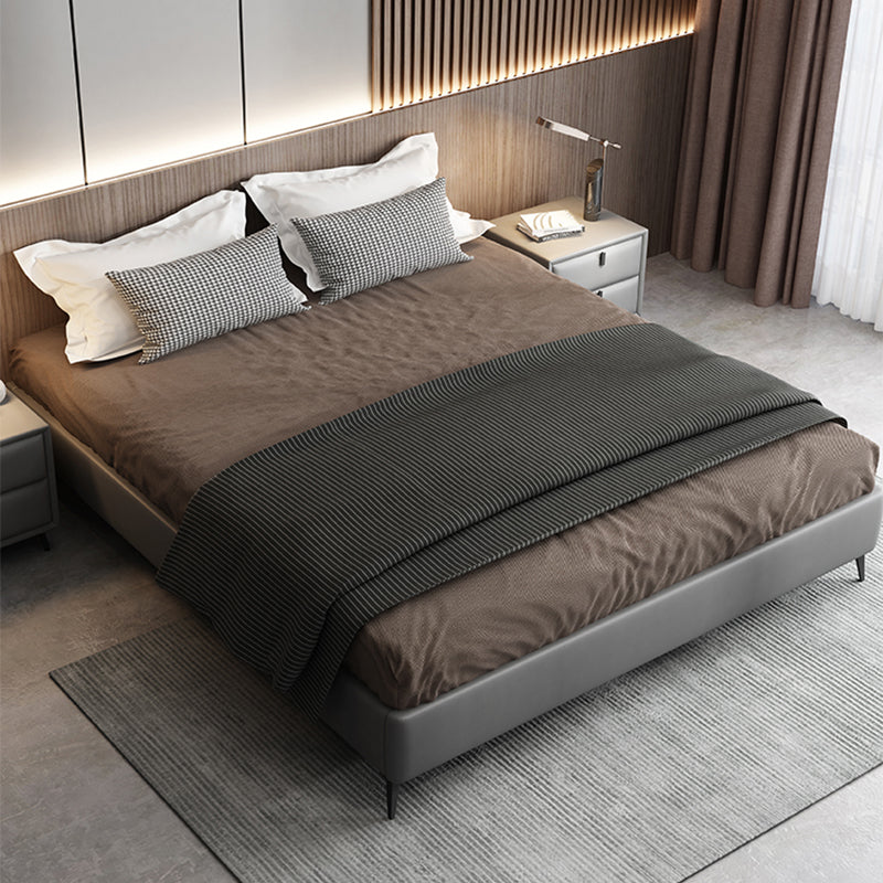 Modern Wood and Upholstered Platform Bed Frame Mattress Included Bed