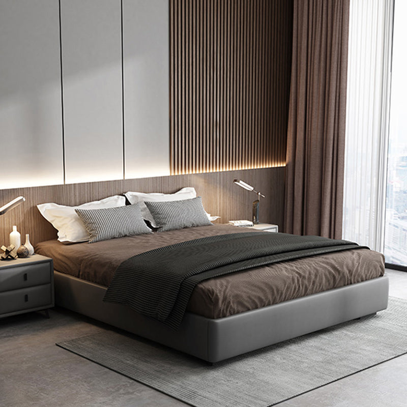Modern Wood and Upholstered Platform Bed Frame Mattress Included Bed