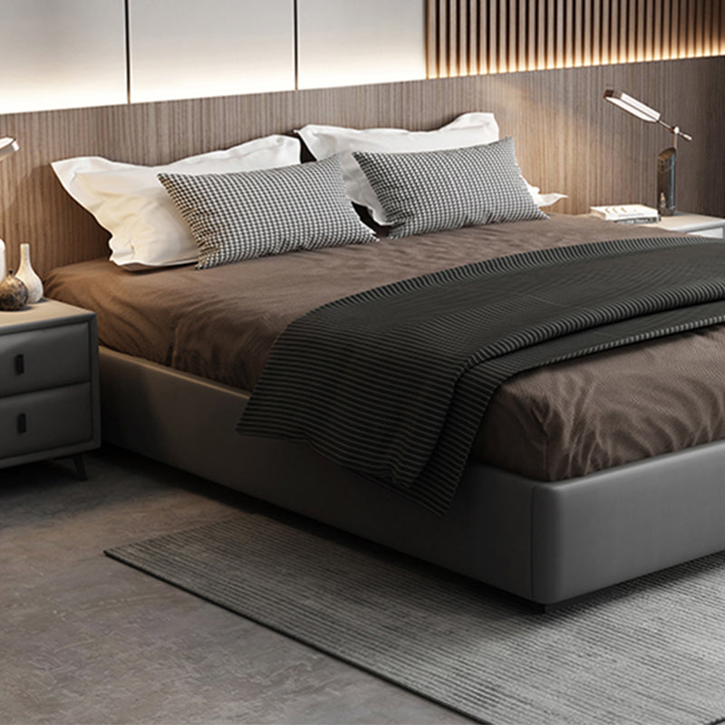 Modern Wood and Upholstered Platform Bed Frame Mattress Included Bed