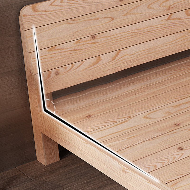 Scandinavian Rectangular Bed Headboard Wood Bed with Custom Legs