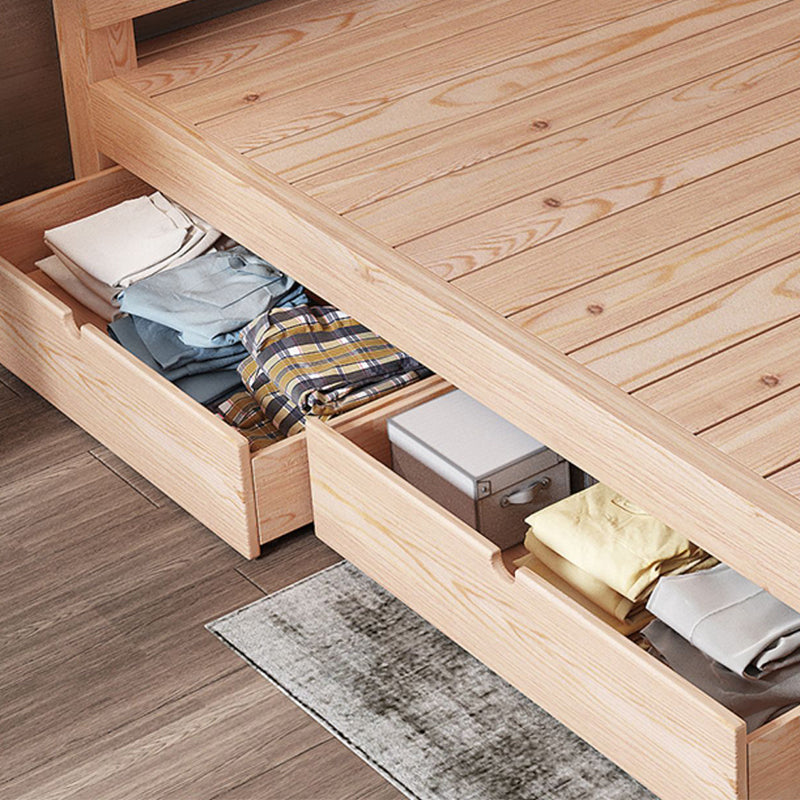 Scandinavian Rectangular Bed Headboard Wood Bed with Custom Legs