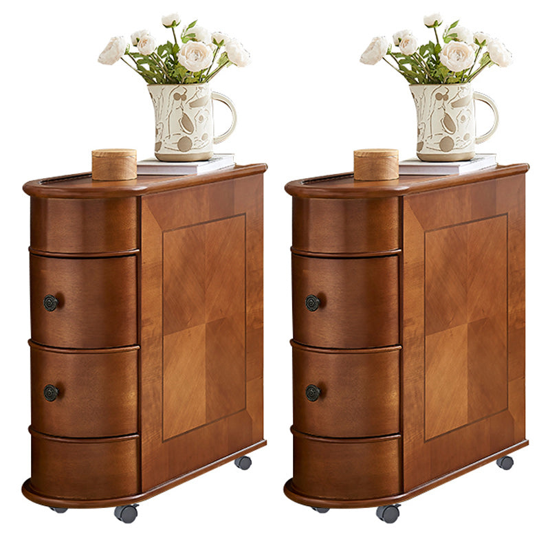 2-Drawer Wood Side Table North European Geometric Corner Table