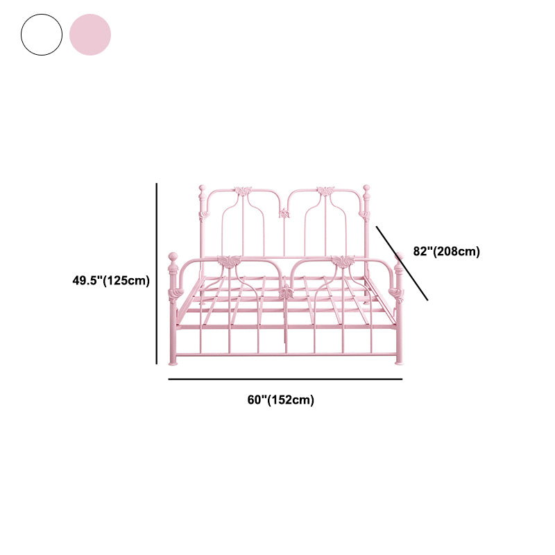 84.65 inch Wide Contemporary Bed Frame Metal Solid Color Bed with Headboard