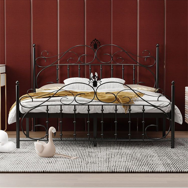Single Metal Arched Headboard Bed Open-Frame Bed with Metal Legs