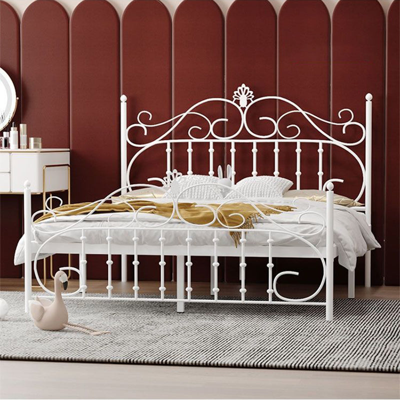 Single Metal Arched Headboard Bed Open-Frame Bed with Metal Legs