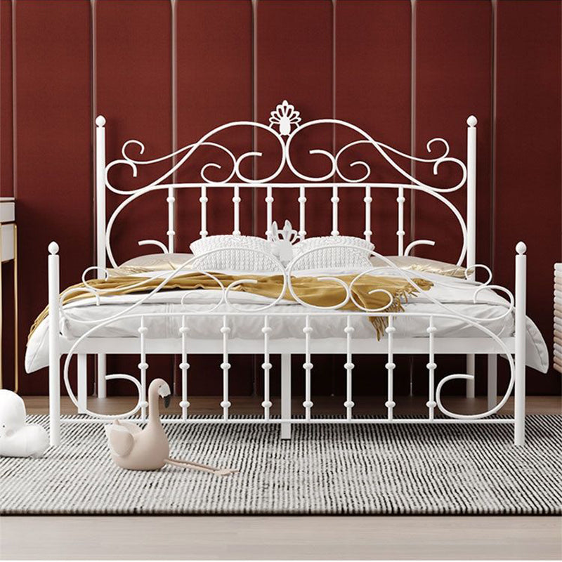 Single Metal Arched Headboard Bed Open-Frame Bed with Metal Legs