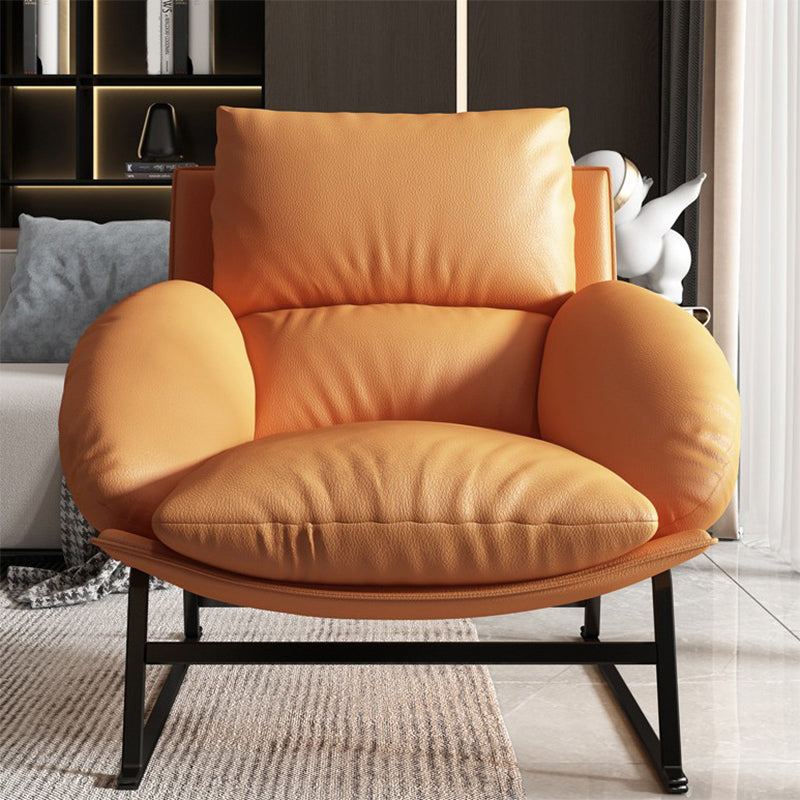 Genuine Leather Accent Chair Arms Included Accent Room Chair with Ottoman, 39.37" Wide