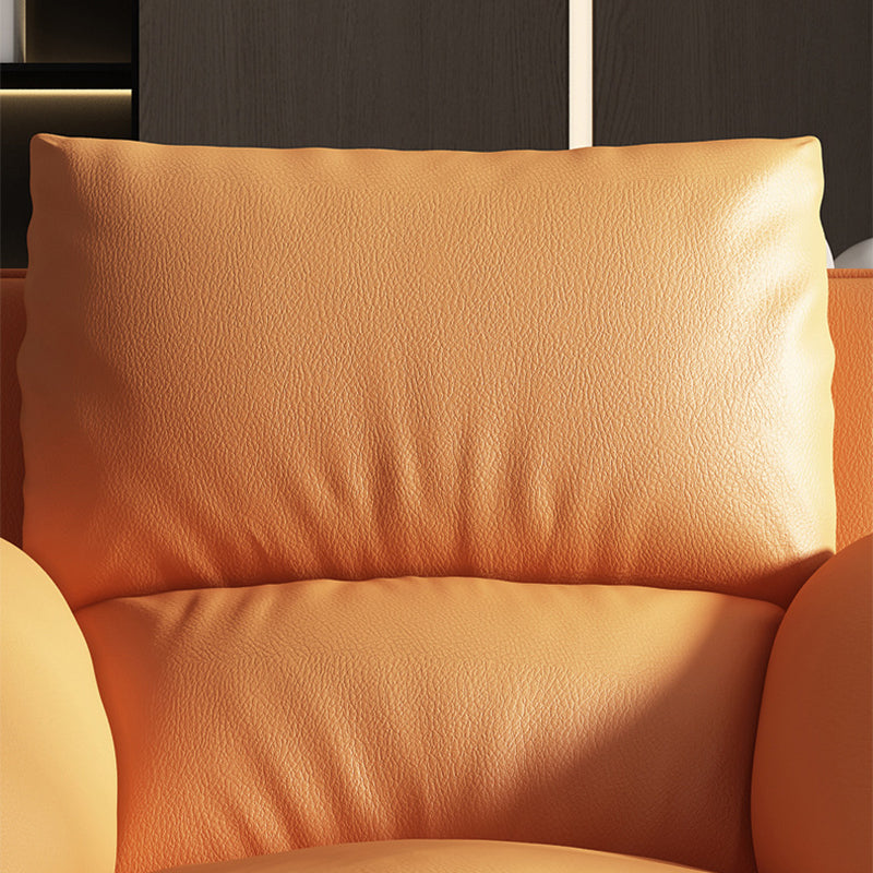 Genuine Leather Accent Chair Arms Included Accent Room Chair with Ottoman, 39.37" Wide