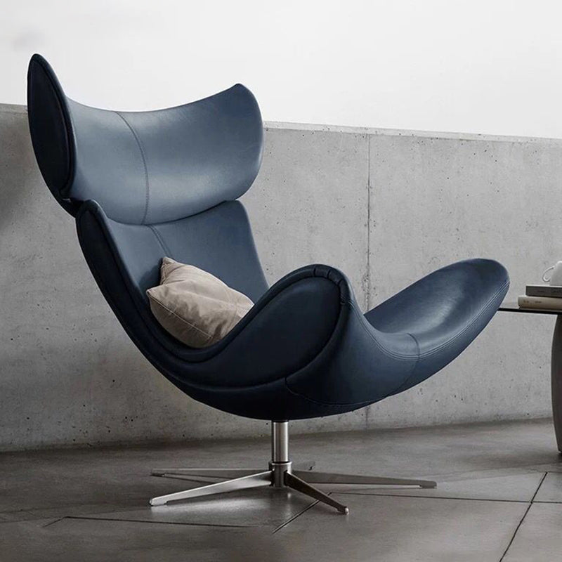 Swivel Armless Chair Faux Leather Chair with 4-Star Leg, 30.70" Wide