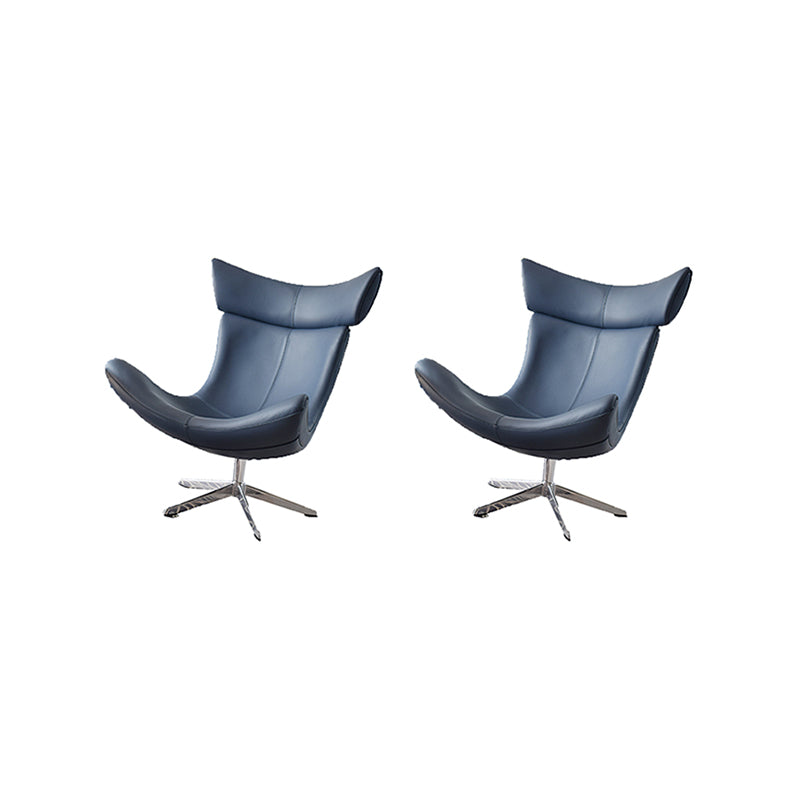 Swivel Armless Chair Faux Leather Chair with 4-Star Leg, 30.70" Wide