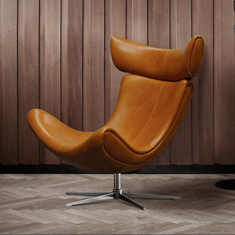 Swivel Armless Chair Faux Leather Chair with 4-Star Leg, 30.70" Wide