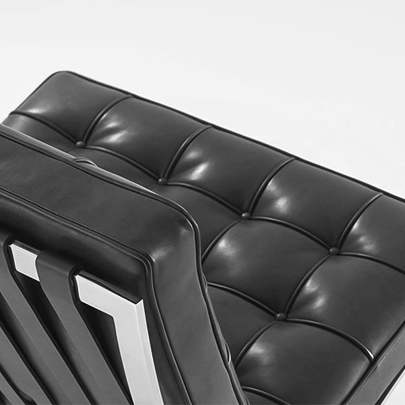 31.49" Wide Armless Chair Faux Leather Chair with Tufted Back