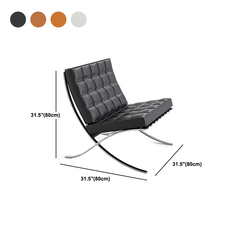 31.49" Wide Armless Chair Faux Leather Chair with Tufted Back