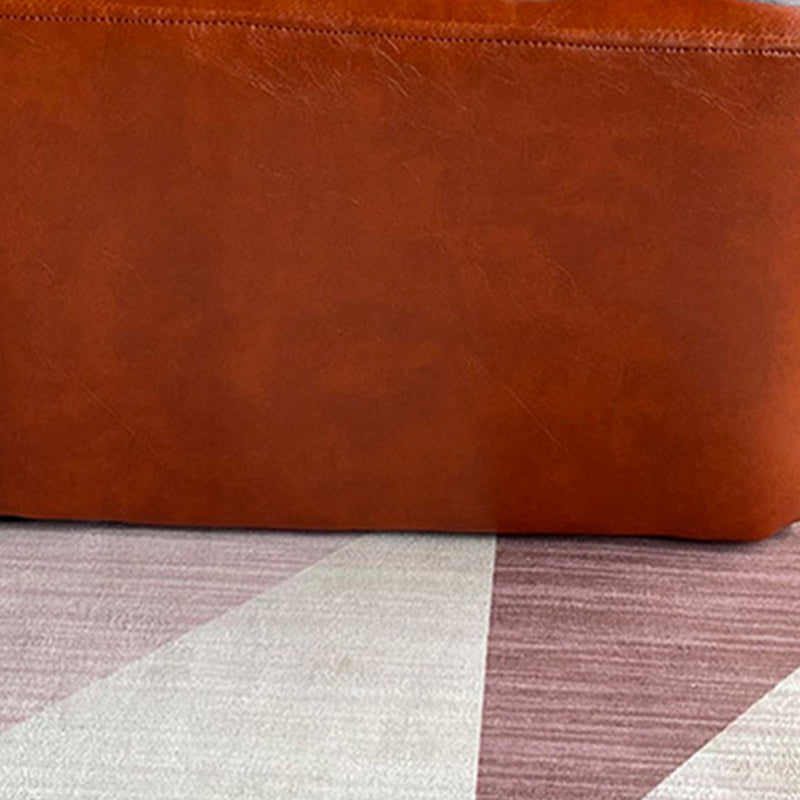 Modern PU Leather Poof Plain Rectangle Water Resistant Ottoman Chair