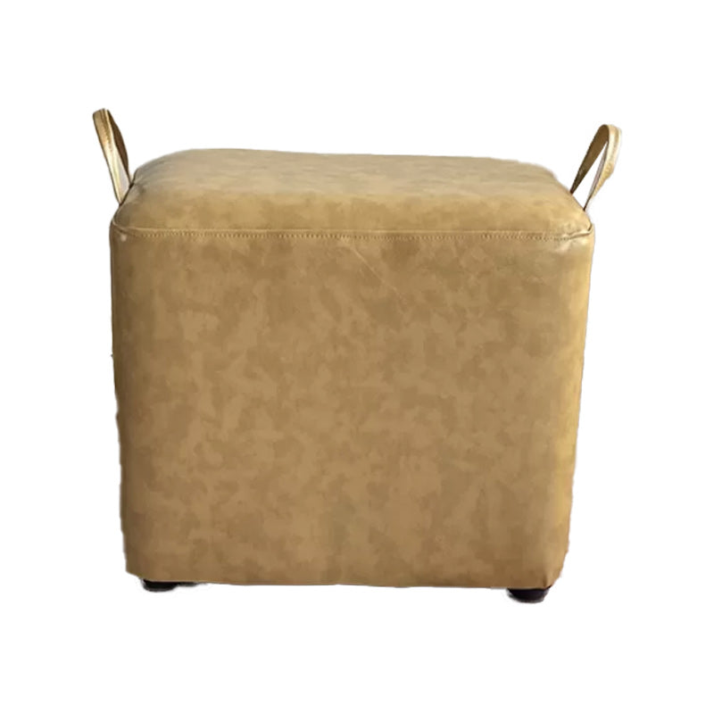 Modern PU Leather Poof Plain Rectangle Water Resistant Ottoman Chair