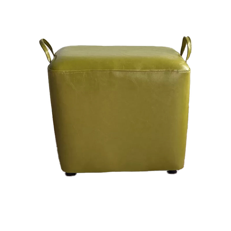 Modern PU Leather Poof Plain Rectangle Water Resistant Ottoman Chair