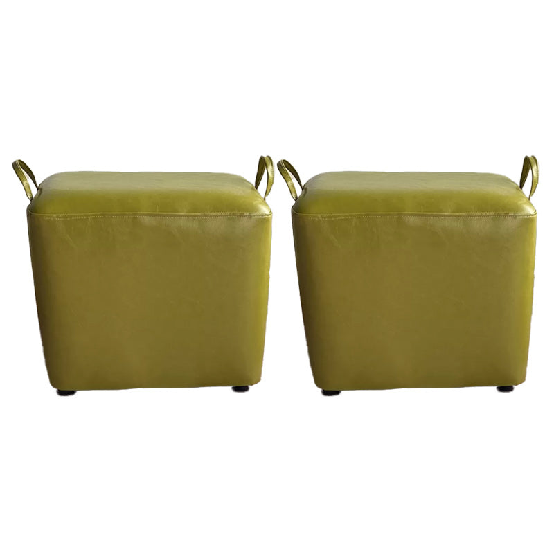 Modern PU Leather Poof Plain Rectangle Water Resistant Ottoman Chair