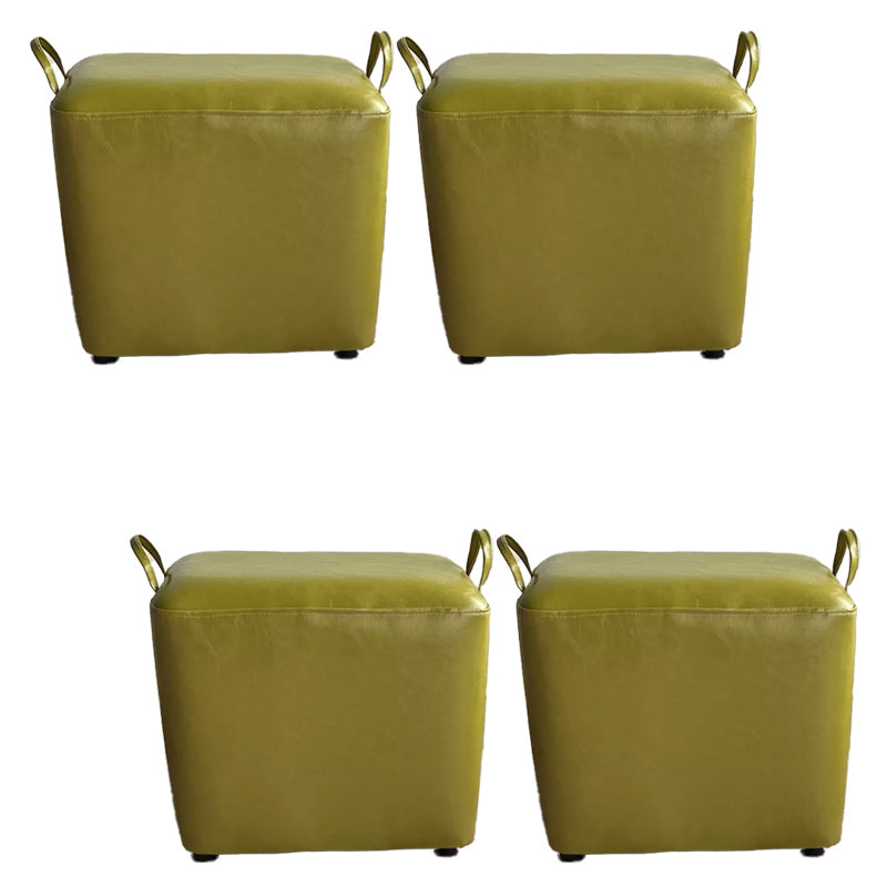 Modern PU Leather Poof Plain Rectangle Water Resistant Ottoman Chair