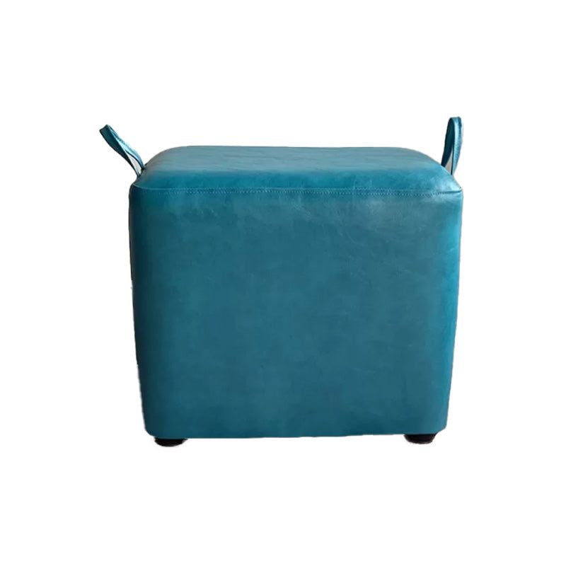 Modern PU Leather Poof Plain Rectangle Water Resistant Ottoman Chair