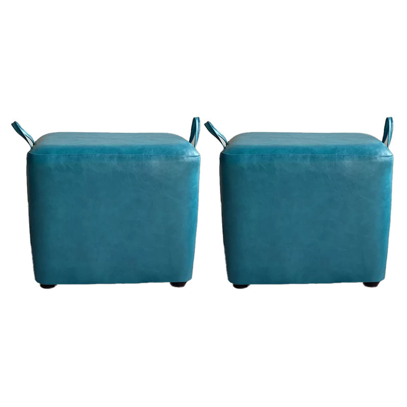 Modern PU Leather Poof Plain Rectangle Water Resistant Ottoman Chair