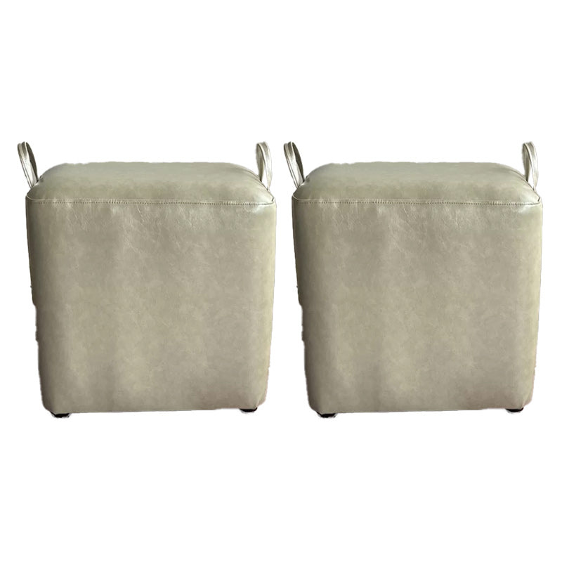 Modern PU Leather Poof Plain Rectangle Water Resistant Ottoman Chair