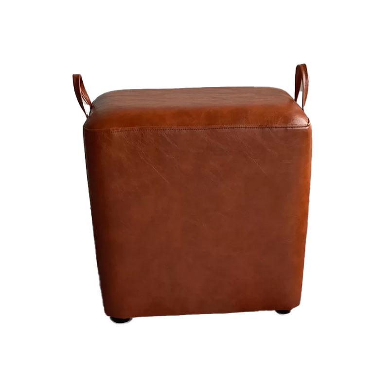 Modern PU Leather Poof Plain Rectangle Water Resistant Ottoman Chair