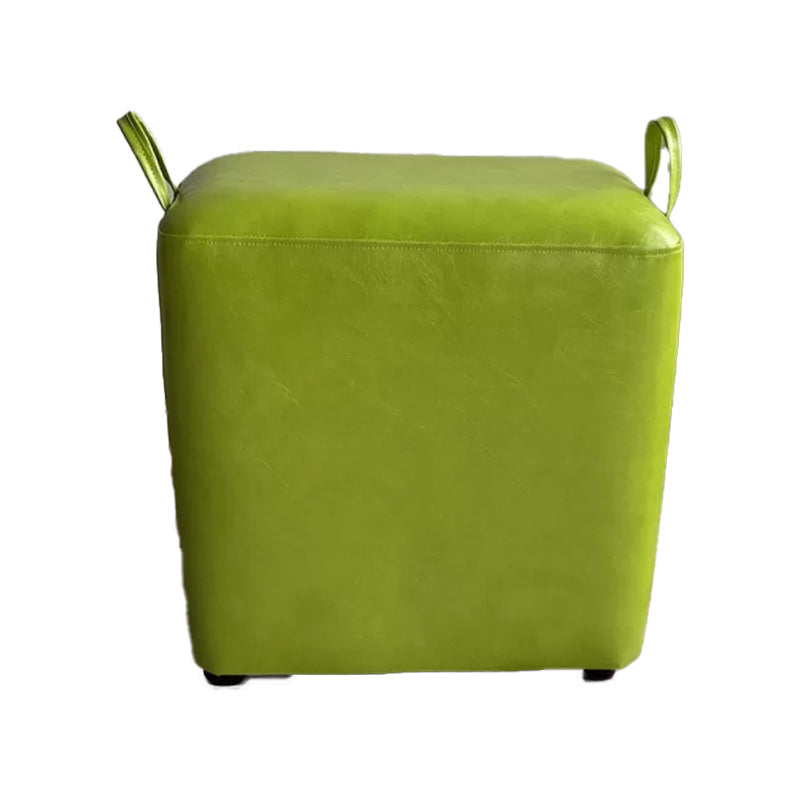 Modern PU Leather Poof Plain Rectangle Water Resistant Ottoman Chair