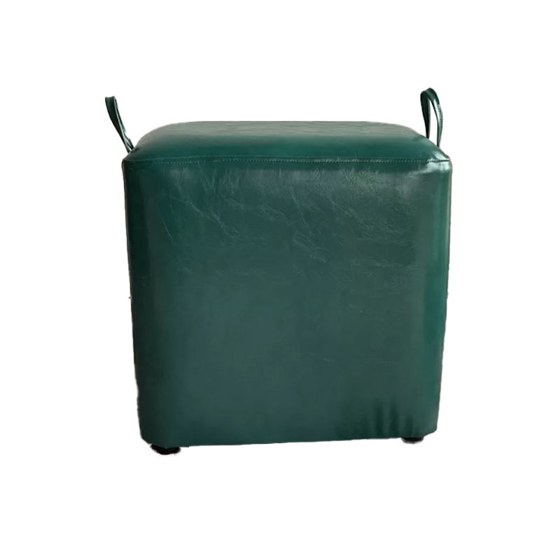 Modern PU Leather Poof Plain Rectangle Water Resistant Ottoman Chair