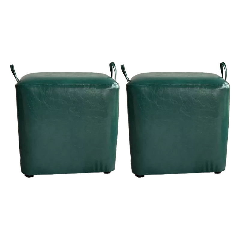 Modern PU Leather Poof Plain Rectangle Water Resistant Ottoman Chair