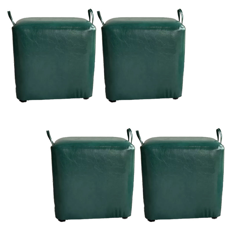 Modern PU Leather Poof Plain Rectangle Water Resistant Ottoman Chair